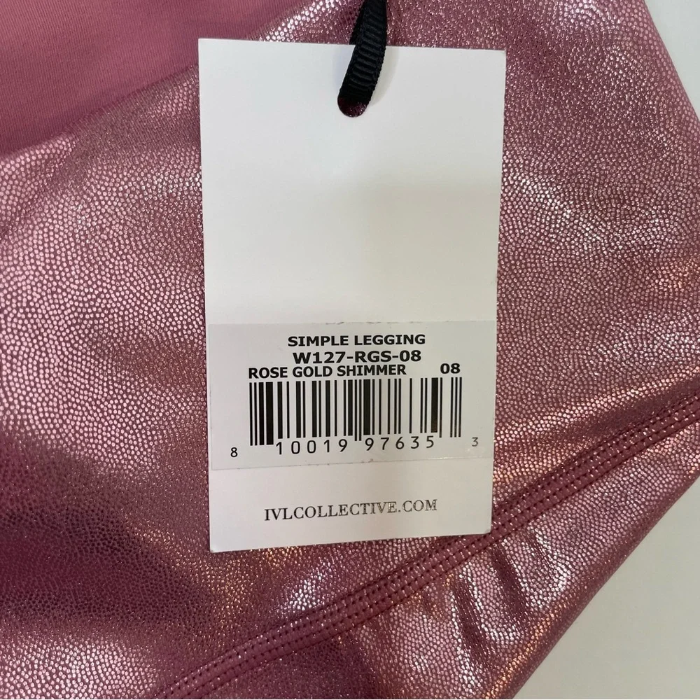 NWT IVL Legging Rose Gold Shimmer Pink Tight‎ 8